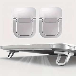 1 Pair Compact Portable Foldable Laptop Stand, Invisible Ergonomic Desk Support for 10-18 Inch Laptops, Tablets, Phones & Keyboards, ABS Material, Ideal for Office Workers, Students, Home & Travel