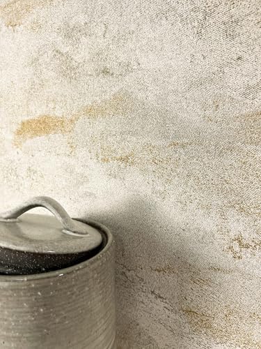 Newroom Carta da Parati Beige Tessuto Non Tessuto Glitter Metallico - Moderno Glamour Lucida Astratta per Soggiorno Camera da Letto