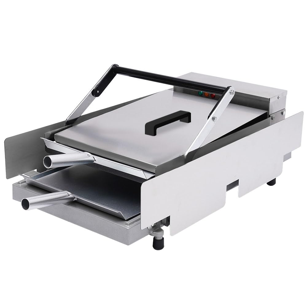 Grille-pain à hamburger pour cuire des petits pains - Double robuste - 2000 W - Contrôle du temps et de la température - Boîtier en acier inoxydable - 50-300 °C