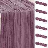 Cheesecloth Camino de Mesa 80 x 300 cm 35 x 30 cm Camino de Mesa de Gasa Rústica Mantel de Queso Limpio para Boda Fiesta Novia Ducha Decoración (Polvo Púrpura, Paquete de 6)