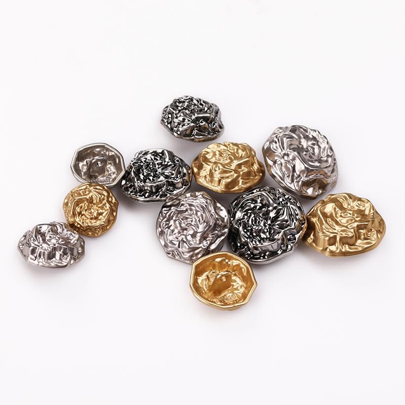 Metalowe guziki do płaszczy, 20 szt. Guzików z trzonkiem, Fashionfor ubrania, swetry rozpinane, płaszcze, projekty rękodzielnicze(Vintage silver,20 mm)
