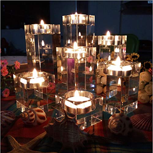 image for AiFanS Glass Tealight Holders Centerpiece,Crystal Candle Holders Decor
