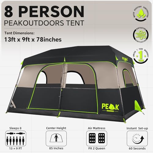 PEAK OUTDOORS Carpa Instantánea para 6/8 Personas para Camping miniatura 2