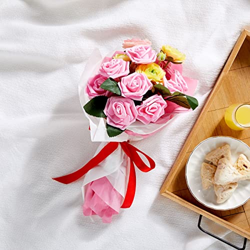 Juvale 100 Pack Pink Artificial Flowers, Bulk Stemless Fake Foam Roses For Wedding, Decorations, Bouquets (3 In) #TOP2