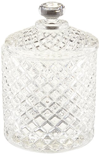 Fifth Avenue Crystal Muirfield Faceted Crystal Covered Jar- 5-1/2-Inch D by 8.25-Inch H