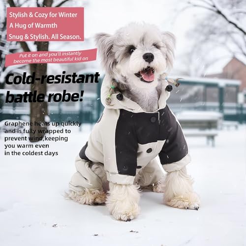 Ropa de invierno para perro con capucha y clip metálico miniatura 3