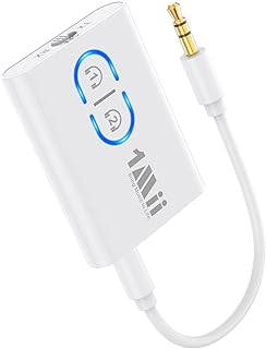 1Mii Bluetooth Transmitter Receiver for TV/Airplane to Headphones, Bluetooth 5.3 AUX/RCA Audio Adapter with aptX Adaptive/Low Latency/HD Audio, Dual Link, Wireless Receiver for Home Stereo, Boat, Gym