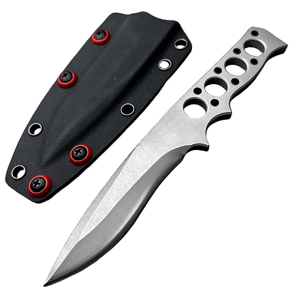 Festes Gegen Full Tang messer Edc Outdoor Jagdmesser Feststehende klinge tanto, gegen Einhandmesser, Gerade scharfe edelstahl messer DC53, survival neck knife, Gürtelmesser mit Kydex scheide, 21 cm