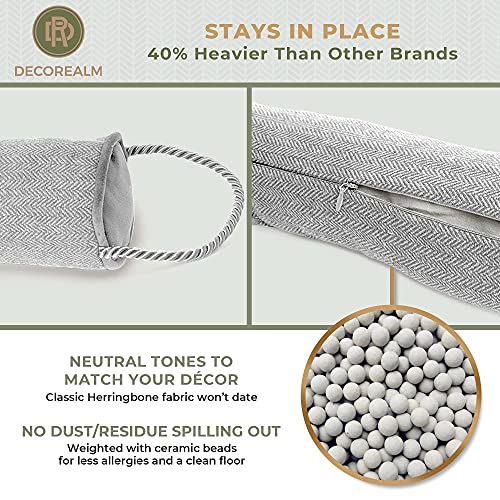 Heavy Duty Door Draft Stoppers and Blocker, Sound Proof Draft Guard for Doors and Windows, Decorative Cylinder Provides Door Insulation and Weather Stripping for Doors (Grey, 30 Inches)