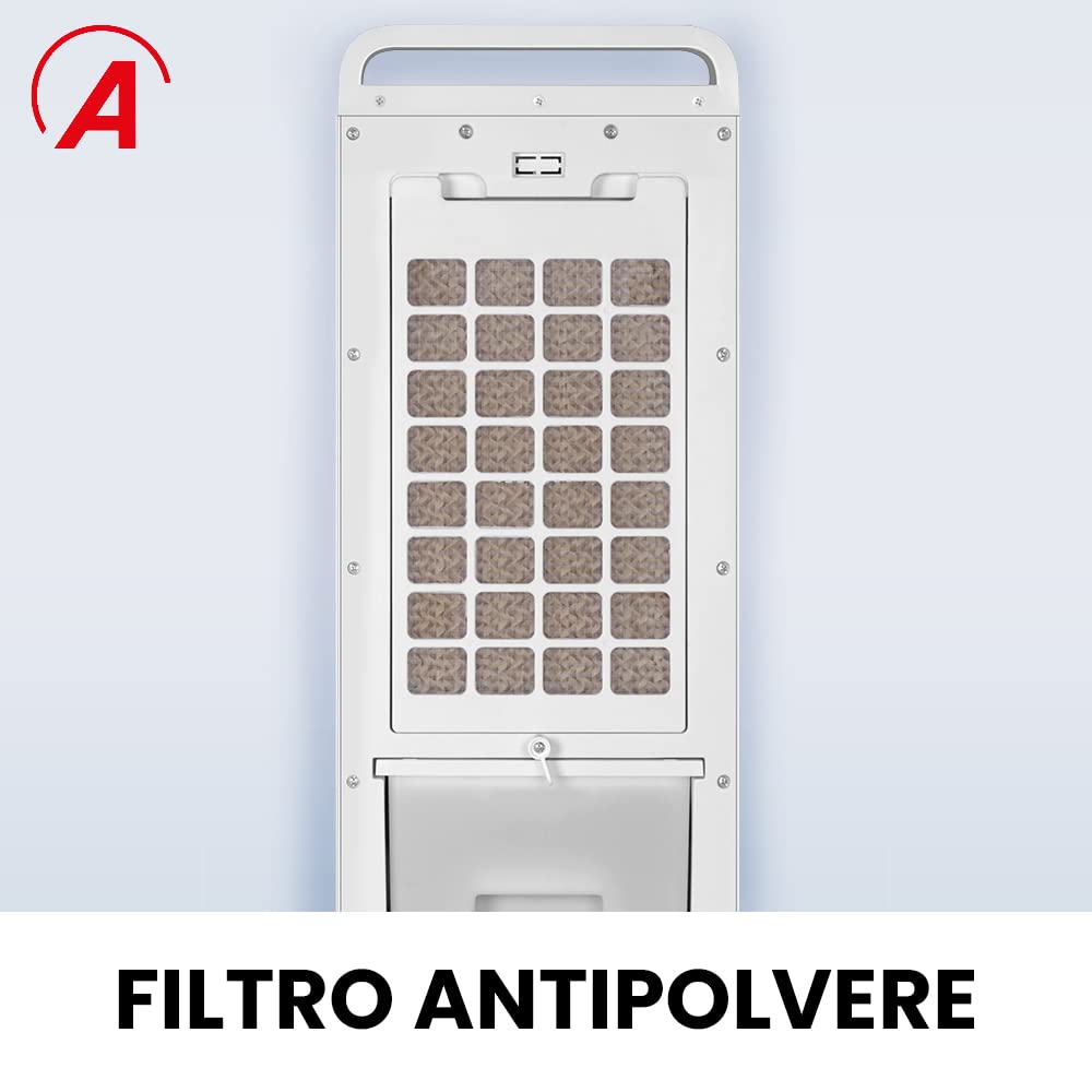 Ardes TAO Circulateur d’Air 80W 2 en 1 avec Oscillation Automatique, 3 Vitesses, 2 Niveaux de Chaleur, mando, Écran LED, Réservoir 5 L et Filtre Anti-Poussière