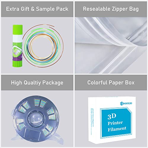 Image of Silk Shiny Blue Purple Fast Color Changed Multi-Colored Rainbow PLA Filament, 1.75mm 1KG 2.2LBS Shining 3D Printing Material with Fast Random Color Gradually Changed, Pack with Printer Tool by MIKA3D