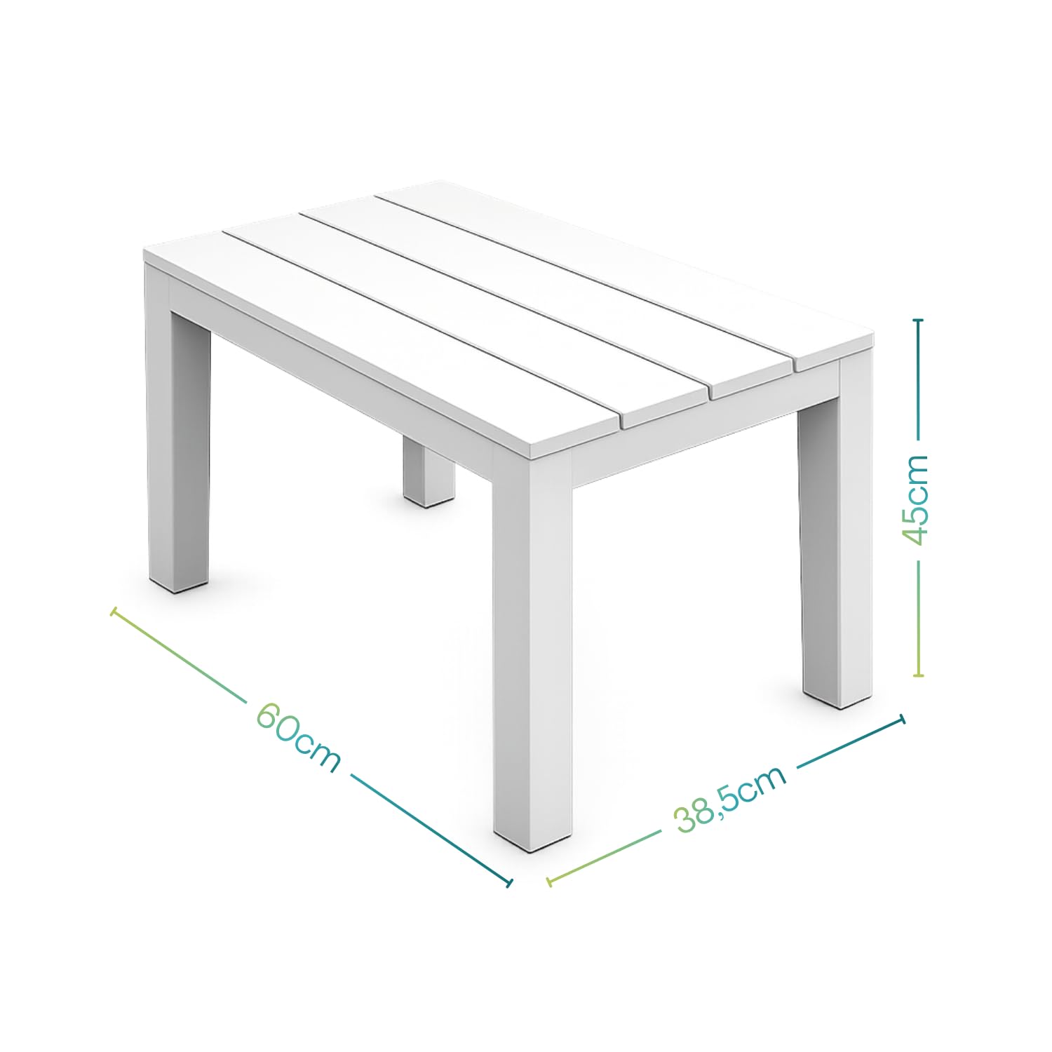 PALUPLUS Panca da Giardino in Plastica 60x38,5x45 cm Effetto Legno - TIMO146F Bianco