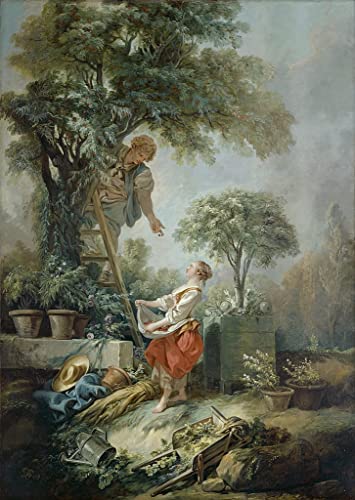 Impression d'art François Boucher déco salon affiche tableau les cueilleurs de cerises