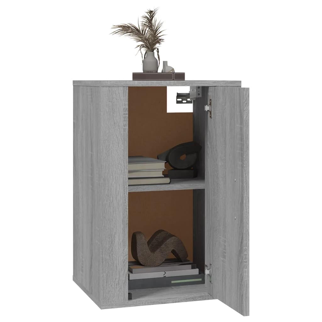 Szafki ścienne do telewizora, zestaw 2 sztuk, szare Sonoma, 40 x 34,5 x 60 cm, materiał drewnopochodny, unosząca się konsola TV do salonu, sypialni, odtwarzacza multimedialnego i dekoracji