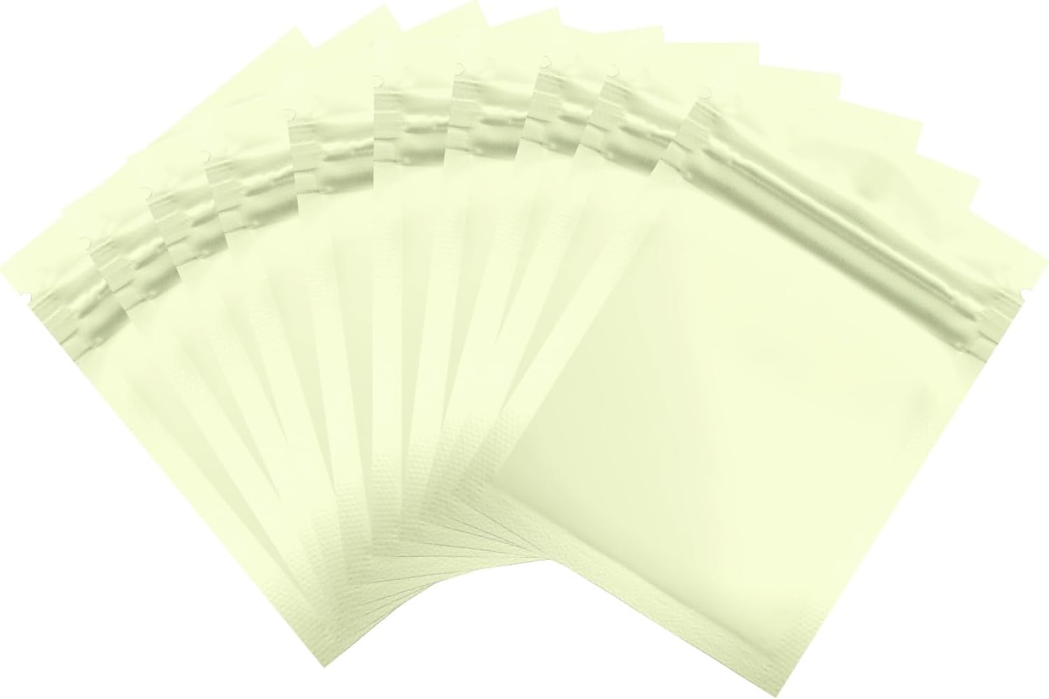 PATIKIL Resealable Packaging Bags for Small Business, 100 Pcs 2x3 Inch Matte Smell Proof Bags Aluminum Sealable Foil Flat Zipper Lock Pouch for Food Storage, Light Yellow