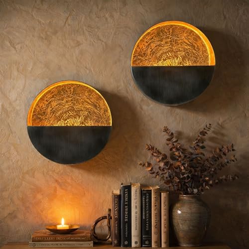 Reviews de Juegos de candelabros comprados en linea. 45 NativeSkins Eclipse - Juego de 2 candelabros de Pared de Metal, Juego de 2 candelabros Decorativos Hechos a Mano para decoración de Sala de Estar, Soporte de té Dorado