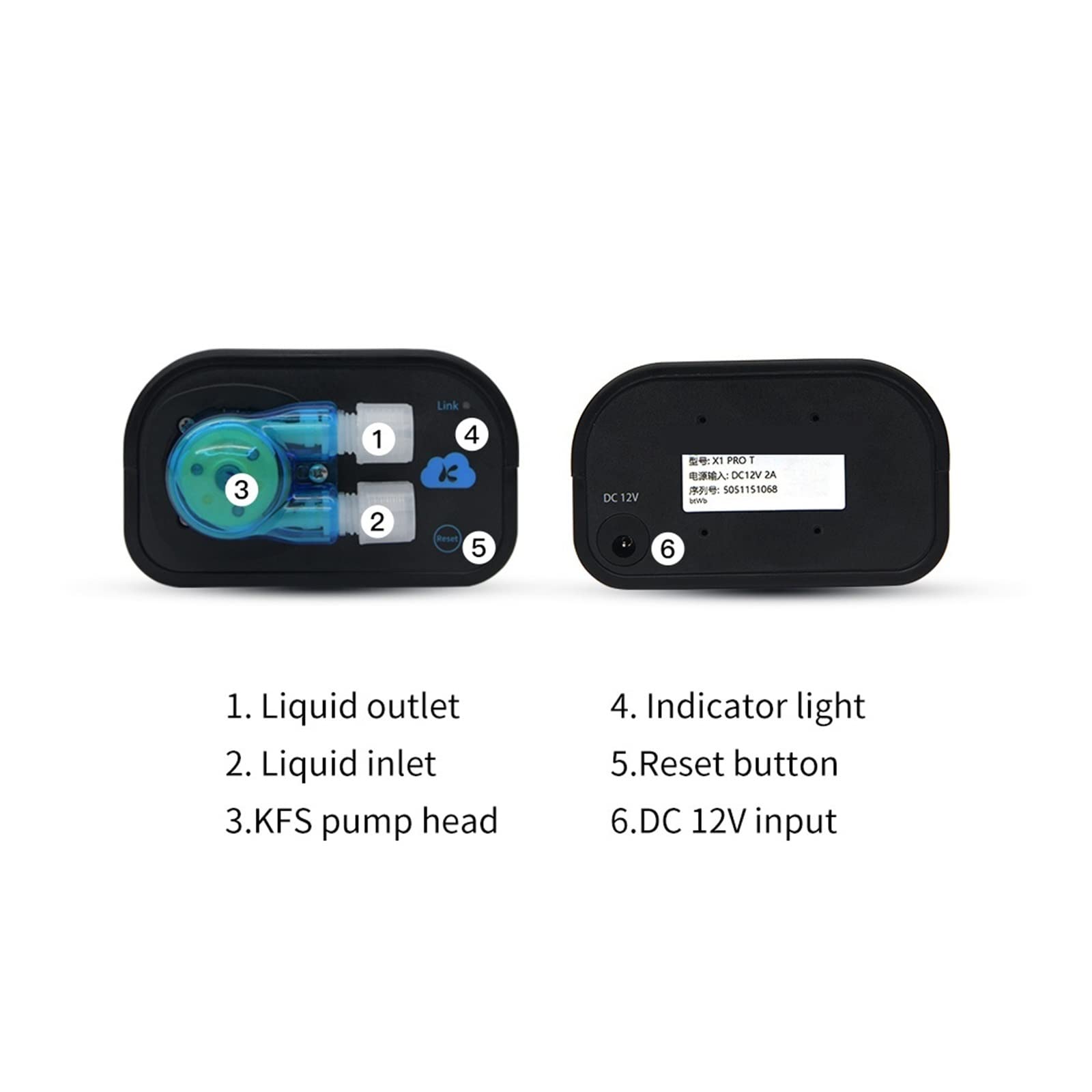 70ml/Min X1 réglable WiFi 12V Calcium/Aquarium Pompe doseuse Smart APP WiFi contrôle Pompe doseuse péristaltique Durable Et Longue DuréE De Vie