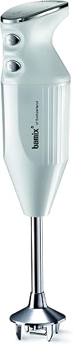 Bamix M150 DeLuxe - Batidora de mano de inmersión - Gris claro - 3 cuchillas intercambiables de acero inoxidable - 50W 120V 60Hz con enchufe de EE.