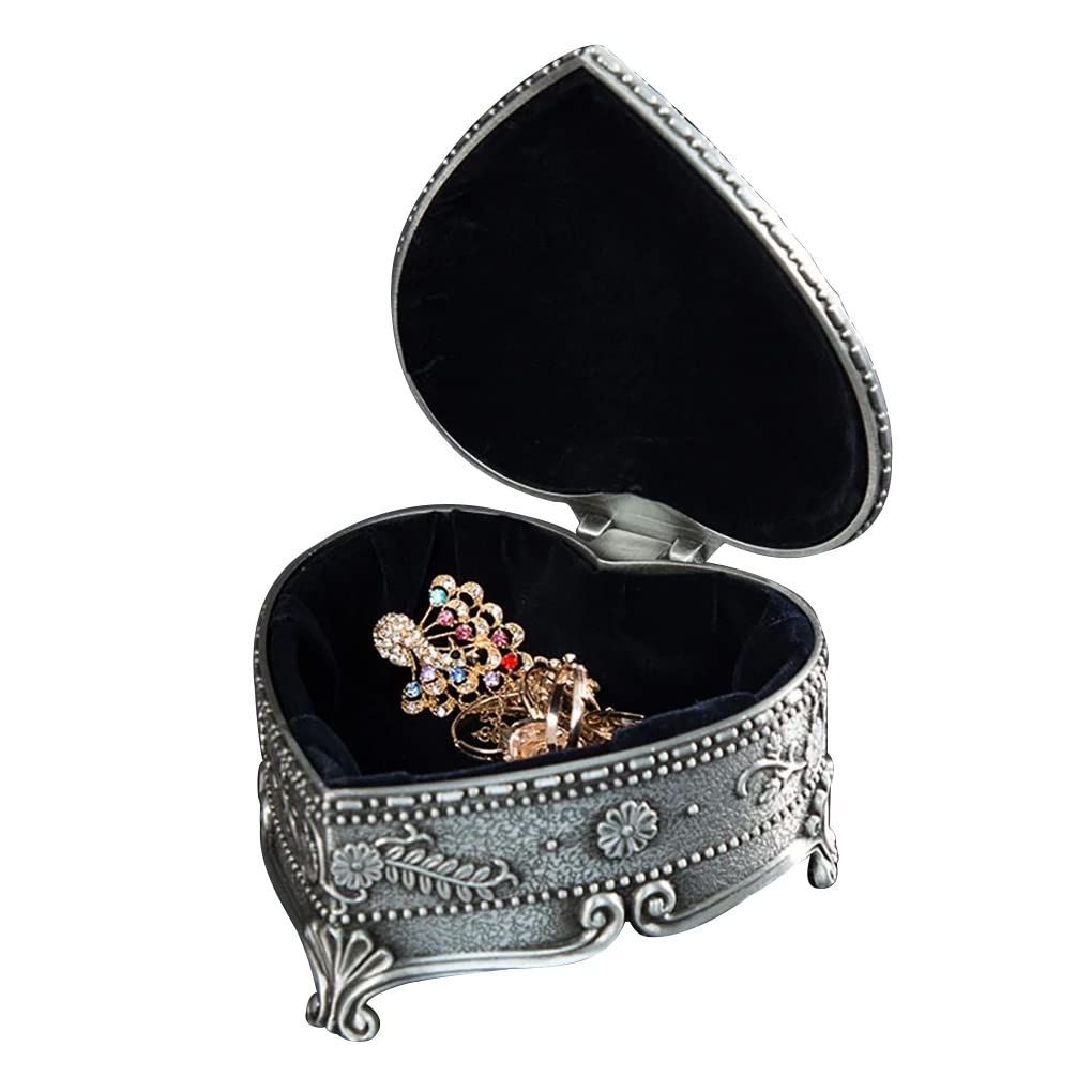 Qsabv Mini Boîte à Bijoux En Forme De Cœur Avec Nœud Papillon