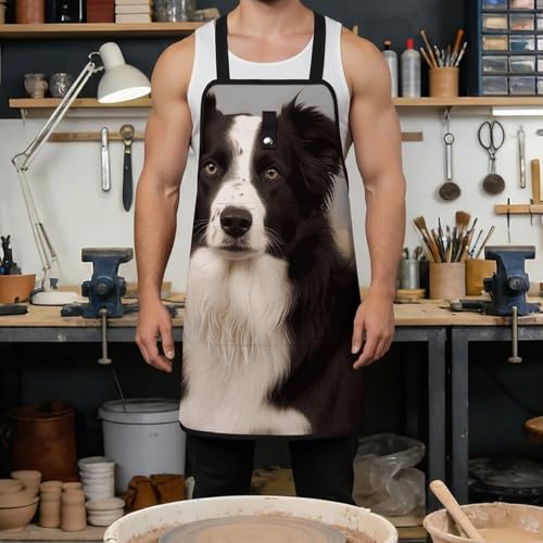 Delantal Border Collie con múltiples bolsillos ajustable miniatura 4