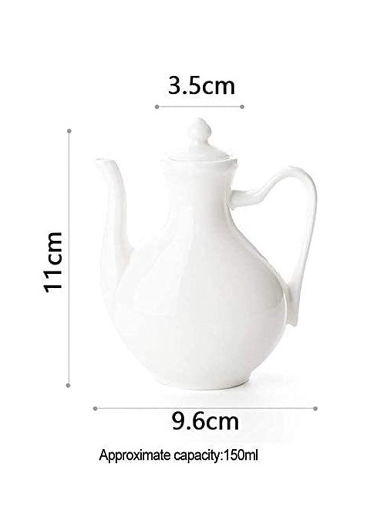 Dispensador de Aceite y vinagre de Porcelana Blanca, Botella de cerámica de 150 ml para Aceite de Oliva, Salsa de Soja, vinagre y aderezos, diseño antigoteo, Apto para lavavajillas.