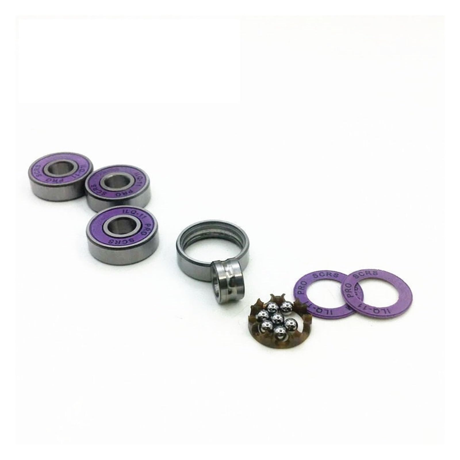 Łożyska rowkowe głębokie, Łożyska kulkowe zwykłe 608-2rs ILQ-11 8mm Zestaw do jazdy na rolkach Longboard 16 szt.