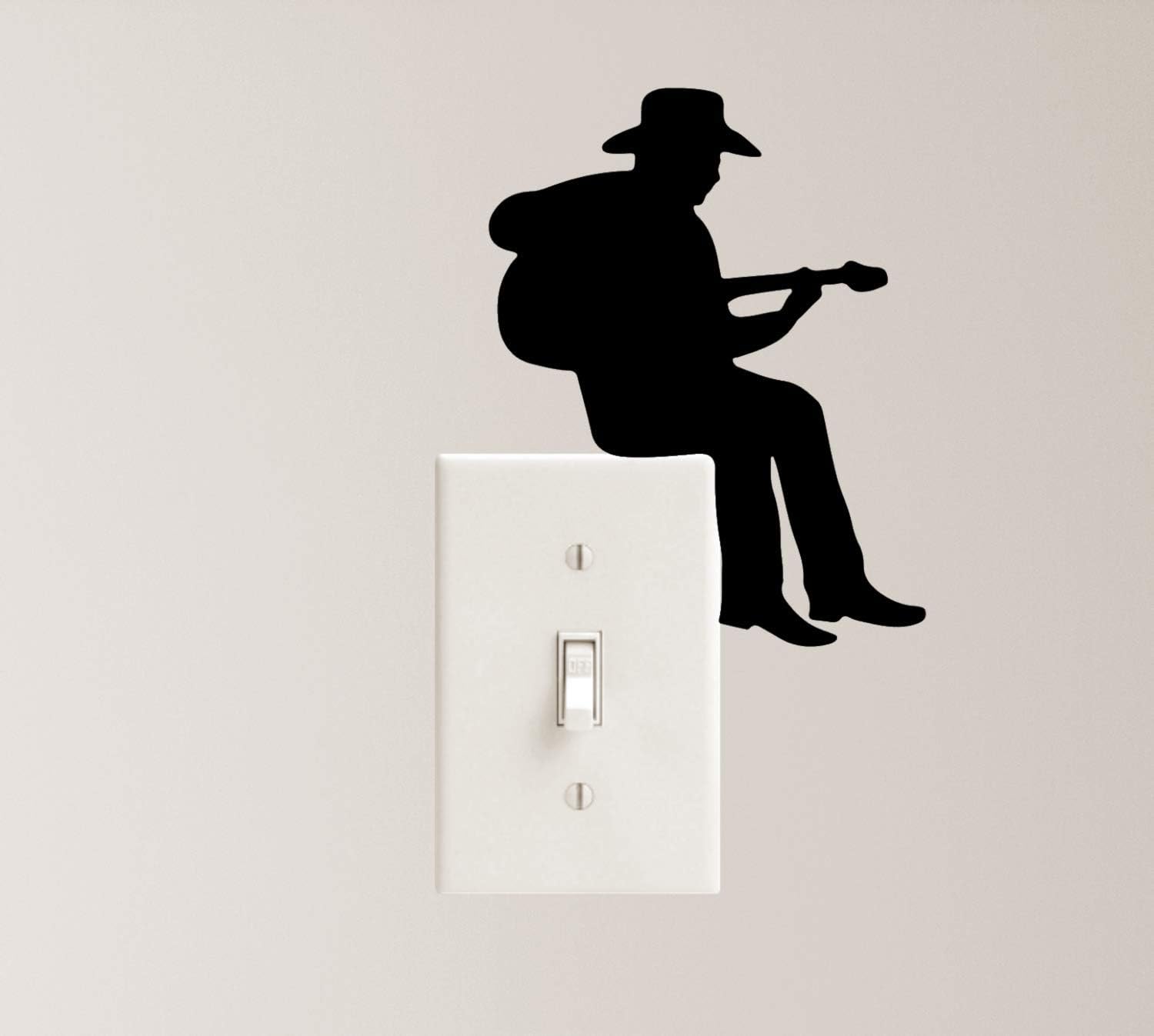 Cowboy Guitar Music Decal Vinyl Sticker Country Playing Instrument Home Decor