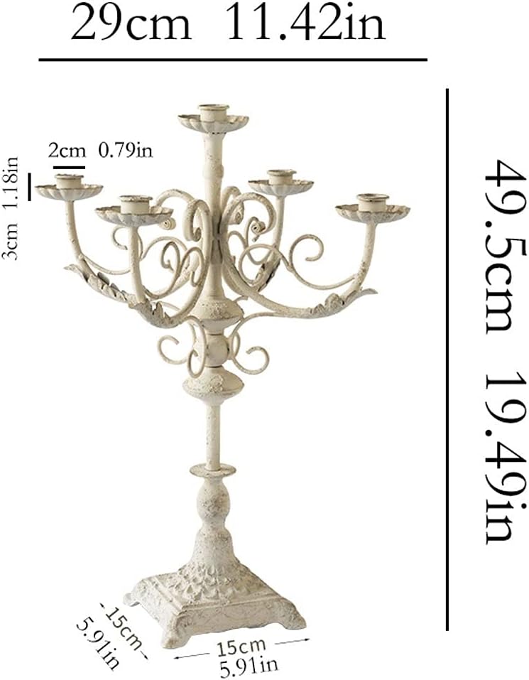Candle-Holder Wrought Iron Romantic Five-Headed Candlestick Restaurant Wedding Classical Dining Table Candlestick Without Candles Candlestick