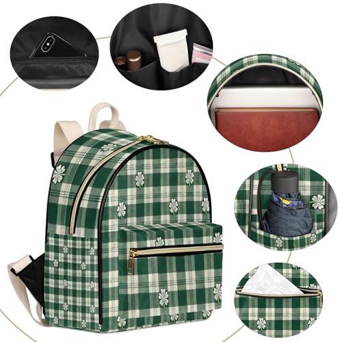 Mochila mini para mujer Adornori de cuero sintético con diseño de trébol, ideal para viaje, trabajo y ocio miniatura 4