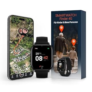 PAJ SMARTWATCH Finder 4G für Kinder & Senioren - GPS Tracker, SOS Alarm, Kamera, Sprachnachrichten, Echtzeitortung, wasserfest, einfache Handhabung, Sicherheit Dank Uhr für Kinder, Senioren, Demenz
