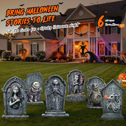 KLYRO 17 Inch Tombstones Halloween Decor Yard signs (6 Pack) — view 2