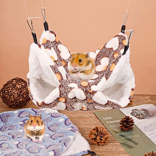 Lahabema 2 Pcs Hamster Hammock Guinea Pig Rat Squirrel Rabbit Sugar Glider Hanging Hammock For Small Animals Chinchilla Parrot Ferret #TOP5