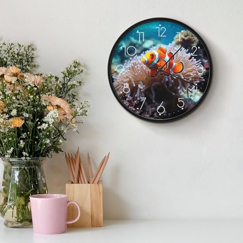 Horloge murale design poisson clown finition soignée 25cm - 4