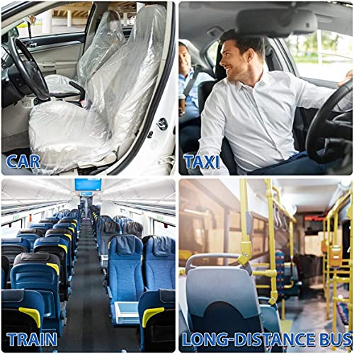 Jesunk 100 Pieces Disposable Seat Covers, Car Disposable Universal Plastic Seat Covers For Airplane Seats, Salon Chairs, Restaurant Seats, Bus Seats & More #TOP5