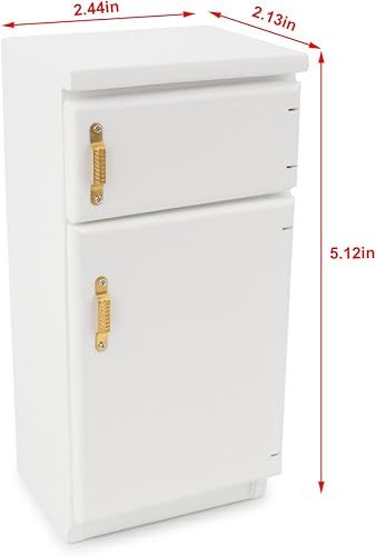 Miniatura 8 de Casa de muñecas a escala 112, nevera, muebles de cocina en miniatura, simple, estilo retro, refrigerador, accesorio de alta simulación, juego (verde