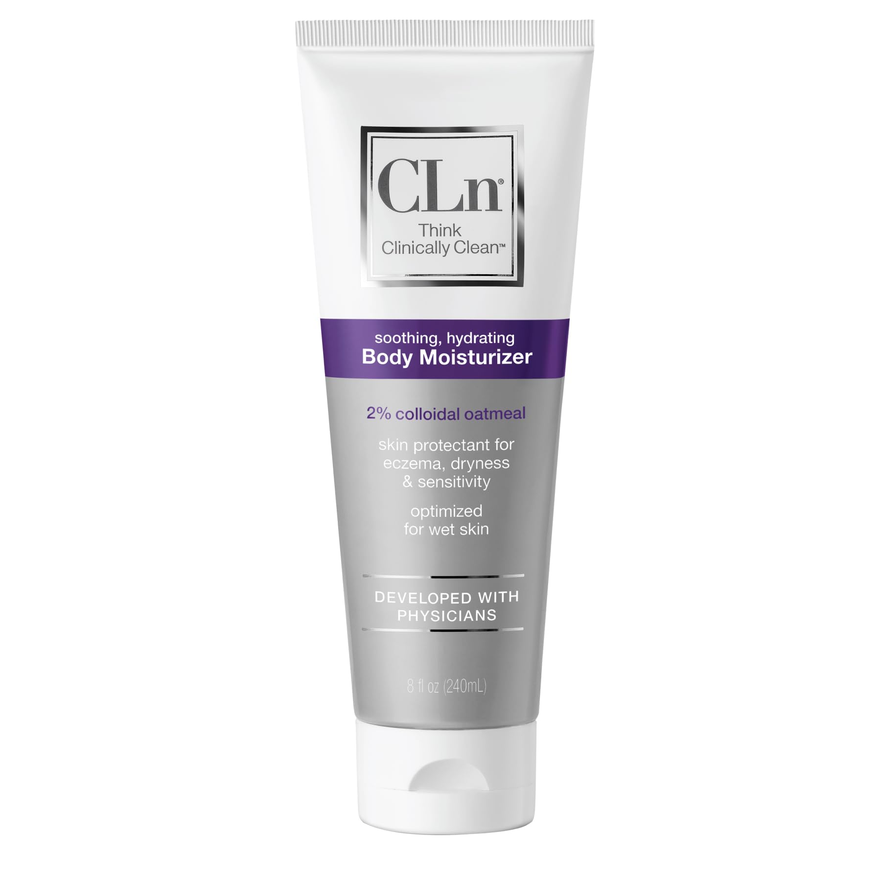 CLn Body Moisturiser - A skin protectant delivering 2% Colloidal Oatmeal, Paraben-Free, Dye-Free & Fragrance-Free, 240ml