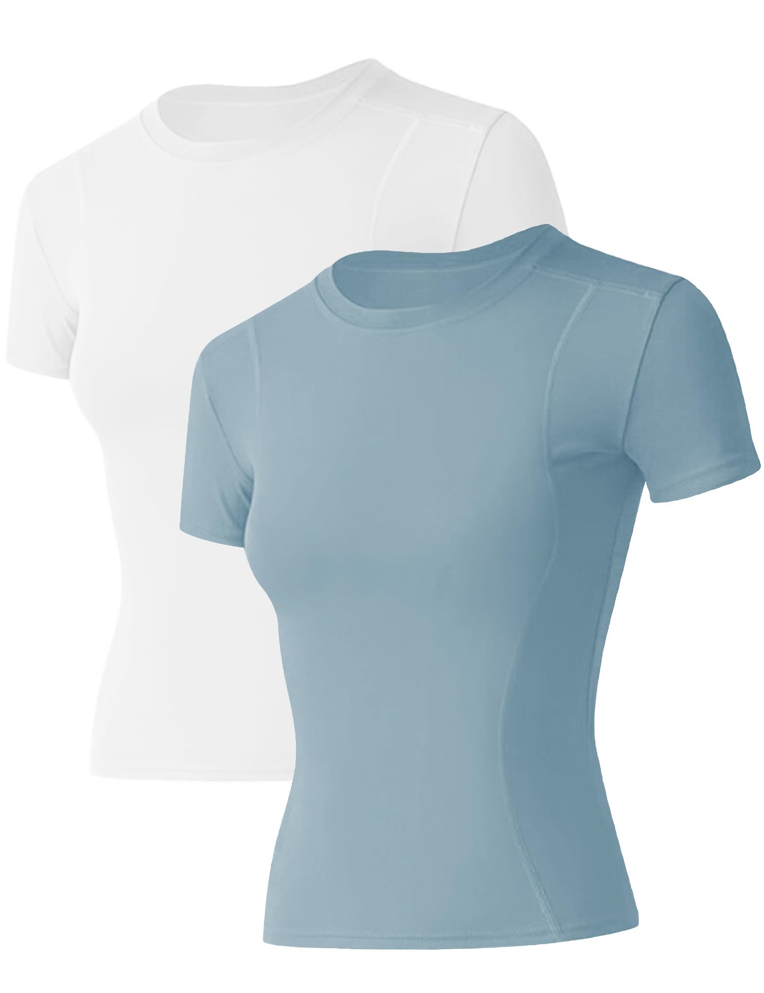 IECCP Sport T-Shirt Damen,Kurzarmshirt WorkoutTops,Rundhalsausschnitt Atmungsaktiv Athletisch Sportshirt Laufen Gym Yoga Top Fitness Oberteil XS-XL