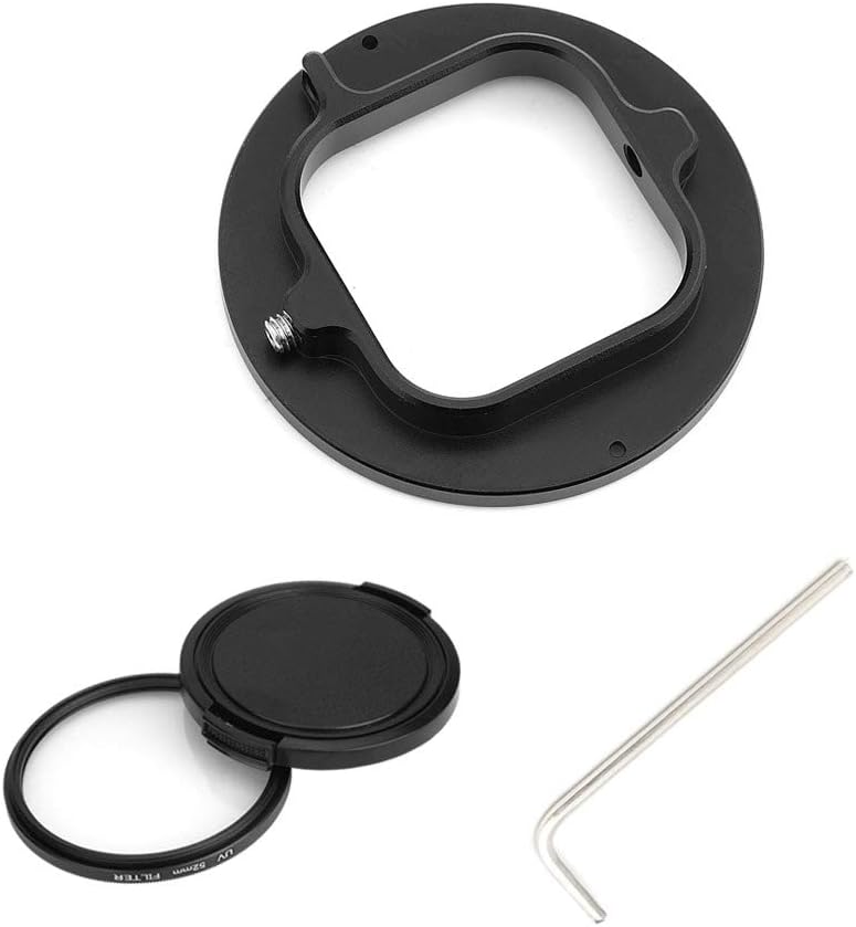 Kingwon Flycoo 52 mm Filter Adapter for GoPro Hero 10 Hero 9 Black Aluminium Alloy Ring Filter + UV Lens Filter 52 mm