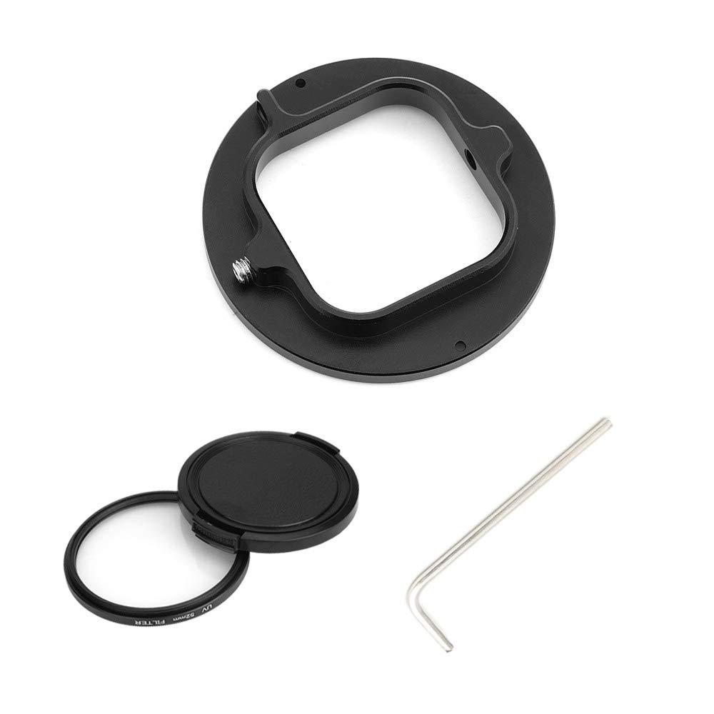 Kingwon Flycoo 52 mm Filter Adapter for GoPro Hero 10 Hero 9 Black Aluminium Alloy Ring Filter + UV Lens Filter 52 mm