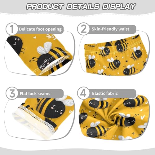 Girls Leggings Cute Bee Heart Soft Toddler Leggings for Girls Kids Pants Size 4T-10T3