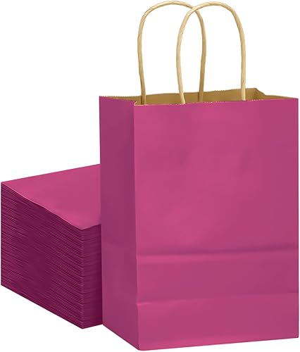 Miniatura 7 de qiqee Bolsas de papel kraft grandes con asas de 13 x 10 x 5 pulgadas, 32 bolsas de papel de regalo, bolsas de color sólido negras (tamaño grande)