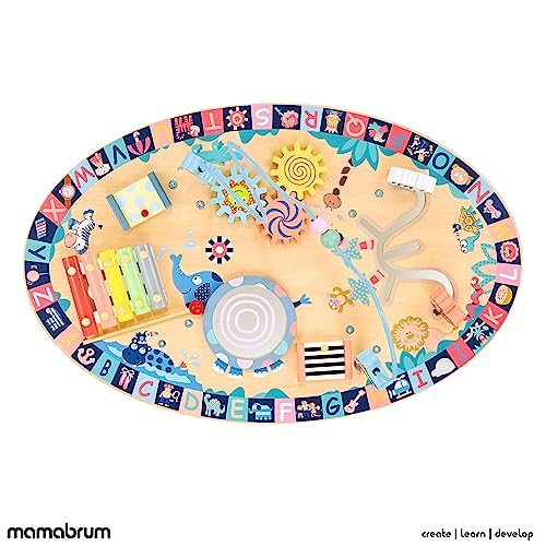 mamabrum 7-in-1 Lerntisch aus Holz – Interaktiver Montessori Aktivitätstisch für Babys 2+/3+ Motorikspielzeug mit Trommel… – Ansicht 5