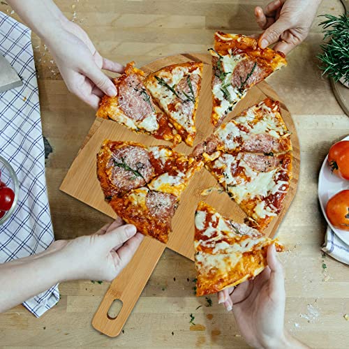 Kiss Core Natural Bamboo Pizza Peel 10 Inch Pizza Paddle For Homemade Pizza Cutting Board Serving Board With Handle Easy Storage #TOP6