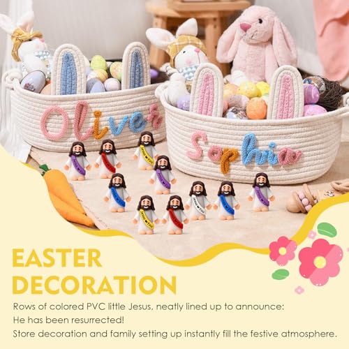 Probuk 50 Stück Mini Jesus Figuren Set, Niedliche Jesus Statuen für Ostergeschenke, 5 Bunte Religiöse Figuren | Ideal für Partygeschenke, Osterbasteln, Sonntagsschule & Glaubensaktivitäten