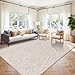 Vaukki 8x10 Area Rug for Living Room, Soft Fluffy Washable Modern Floral Indoor Floor Mat, Non Slip Shaggy Boho Accent Throw Carpet for Bedroom, Living Room, Nursery and Dining Room, Beige