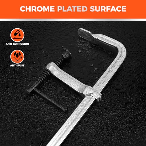 Image of HORUSDY 4-Pack 12-Inch Bar Clamp Set, Light Duty Drop Forged Steel F Clamps, Max 450 lb Load Capacity, Smooth Adjustment Strong Grip for Welding, Woodworking, Metalworking, DIY & Crafts