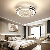  LED Furtif Ventilateur Électrique Lumière Créativité Rond Plafonnier Muet Éclairage Du Ventilateur Moderne Intelligent Avec Télécommande Salon Chambre Spots De Plafond ABS Acrylique Matériel,Cø53cm