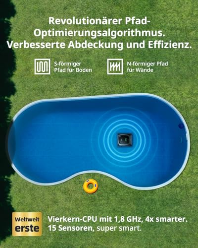 Beatbot AquaSense Kabelloser Poolroboter– Akku Poolsauger mit Smarte Pfadoptimierung, Poolreiniger Wasserlinie Boden und Wand, für Pools bis zu 200 m² – Bild 4