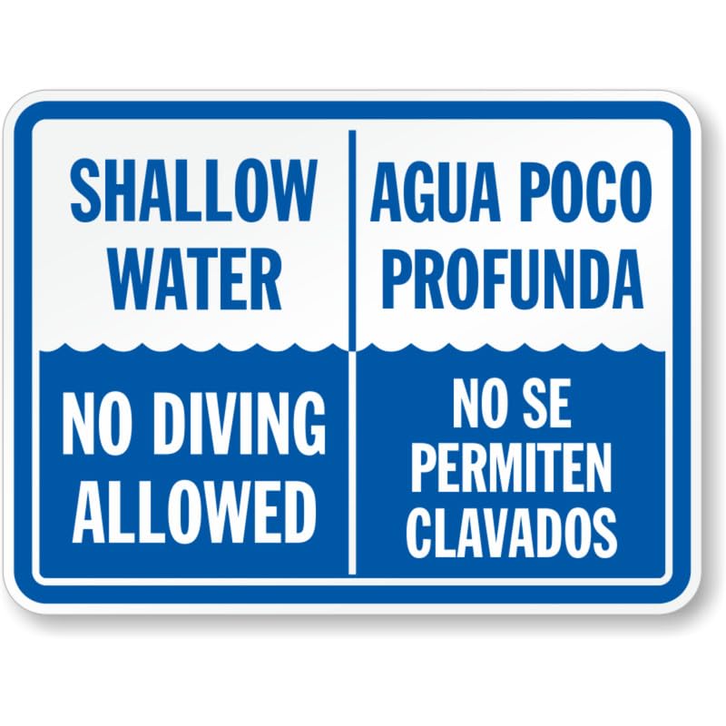 Bilingual Shallow Water No Diving Allowed 12
