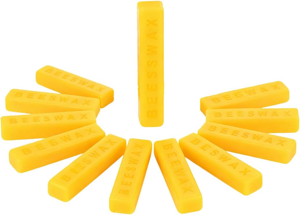 290g(10.23oz) Yellow Beeswax-Bar - 12 Pcs Beeswax Block - Triple Filtered Wax Bar Candle Wax for Candles Making Skincare,Lip Balms,Lotions,DIY Projects,Soap (12pcs-Yellow)